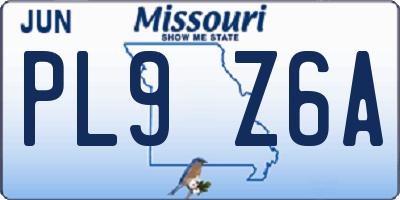 MO license plate PL9Z6A