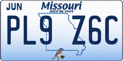 MO license plate PL9Z6C