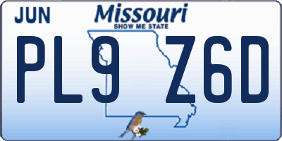 MO license plate PL9Z6D