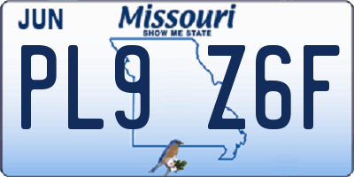 MO license plate PL9Z6F