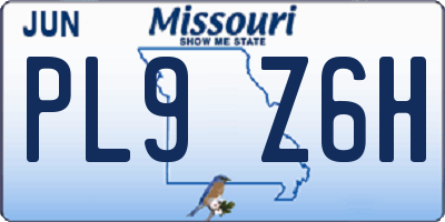 MO license plate PL9Z6H