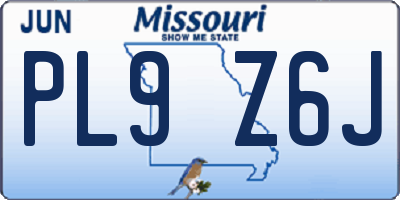 MO license plate PL9Z6J