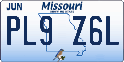 MO license plate PL9Z6L