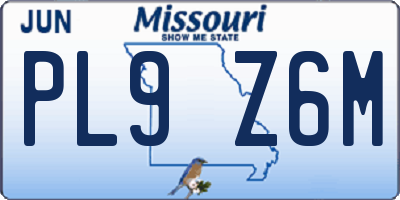 MO license plate PL9Z6M
