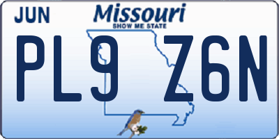 MO license plate PL9Z6N