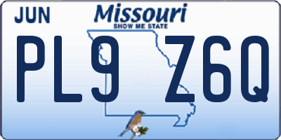 MO license plate PL9Z6Q