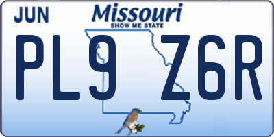 MO license plate PL9Z6R