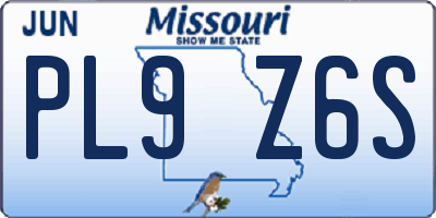 MO license plate PL9Z6S