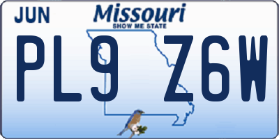 MO license plate PL9Z6W