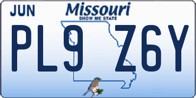MO license plate PL9Z6Y