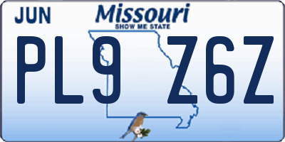 MO license plate PL9Z6Z