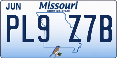 MO license plate PL9Z7B