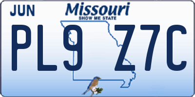 MO license plate PL9Z7C