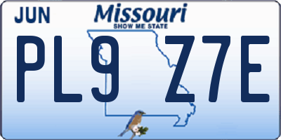 MO license plate PL9Z7E