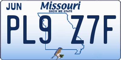 MO license plate PL9Z7F