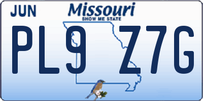 MO license plate PL9Z7G