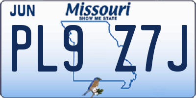 MO license plate PL9Z7J