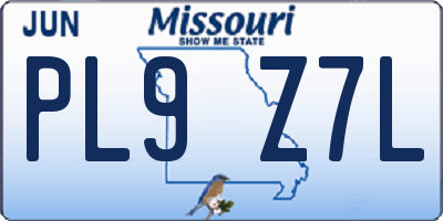 MO license plate PL9Z7L