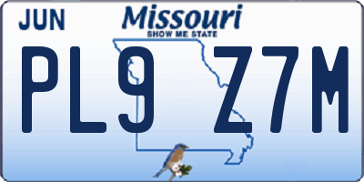 MO license plate PL9Z7M