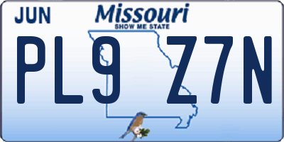 MO license plate PL9Z7N