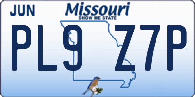 MO license plate PL9Z7P