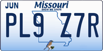 MO license plate PL9Z7R
