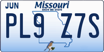 MO license plate PL9Z7S