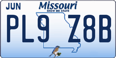 MO license plate PL9Z8B