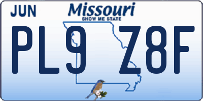 MO license plate PL9Z8F