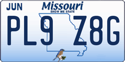 MO license plate PL9Z8G