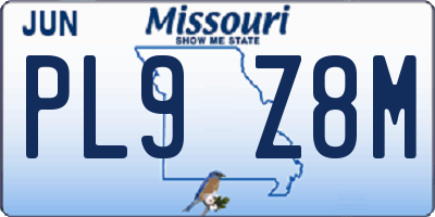 MO license plate PL9Z8M