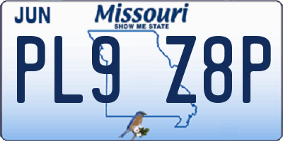 MO license plate PL9Z8P