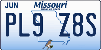 MO license plate PL9Z8S