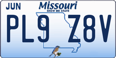 MO license plate PL9Z8V