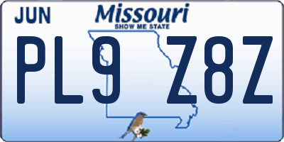 MO license plate PL9Z8Z