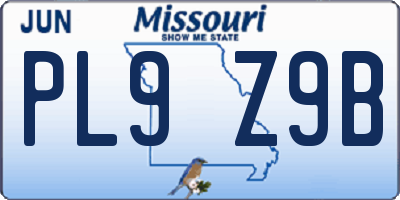 MO license plate PL9Z9B