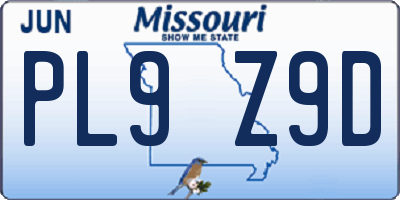 MO license plate PL9Z9D