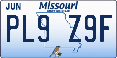 MO license plate PL9Z9F