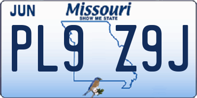 MO license plate PL9Z9J