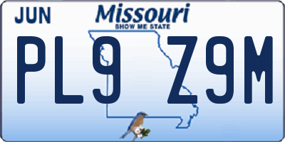 MO license plate PL9Z9M