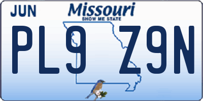 MO license plate PL9Z9N