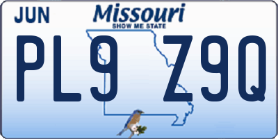 MO license plate PL9Z9Q