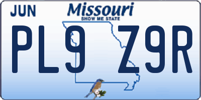 MO license plate PL9Z9R
