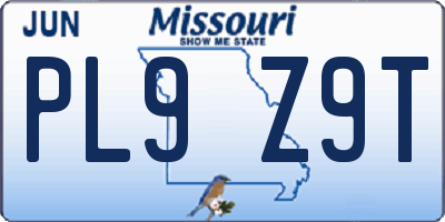 MO license plate PL9Z9T