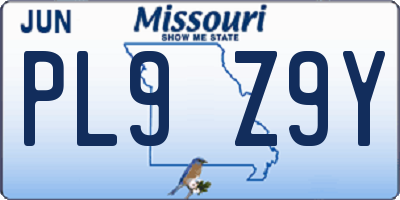 MO license plate PL9Z9Y