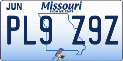 MO license plate PL9Z9Z