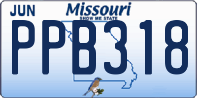 MO license plate PPB318