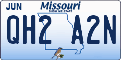 MO license plate QH2A2N