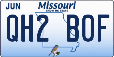 MO license plate QH2B0F