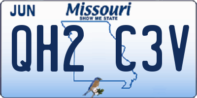 MO license plate QH2C3V